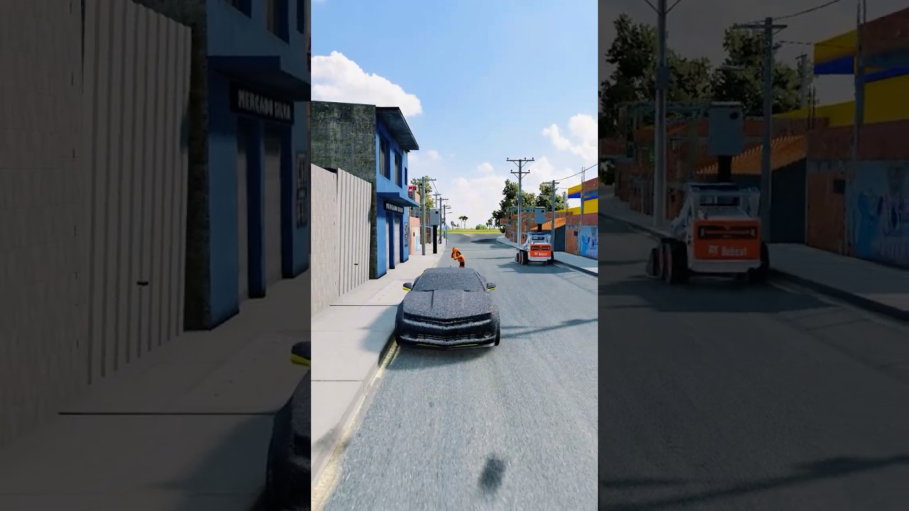 O CAMARO FOI ASFALTADO! 😡😡😡 #beamngshorts #beamngdrive #familia #automobile