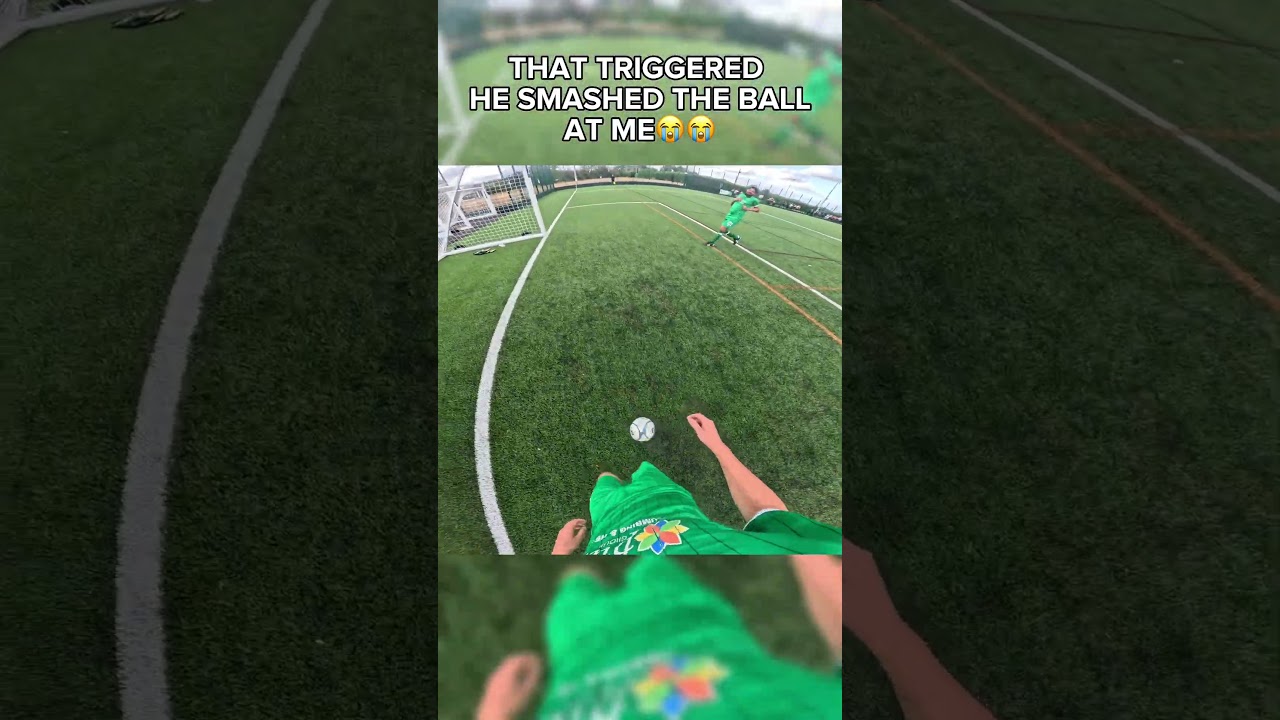 HE GOT TRIGGERED😭 #football #povfootball #soccer #funnyshorts #povsoccer #funnyfootball #grassroots
