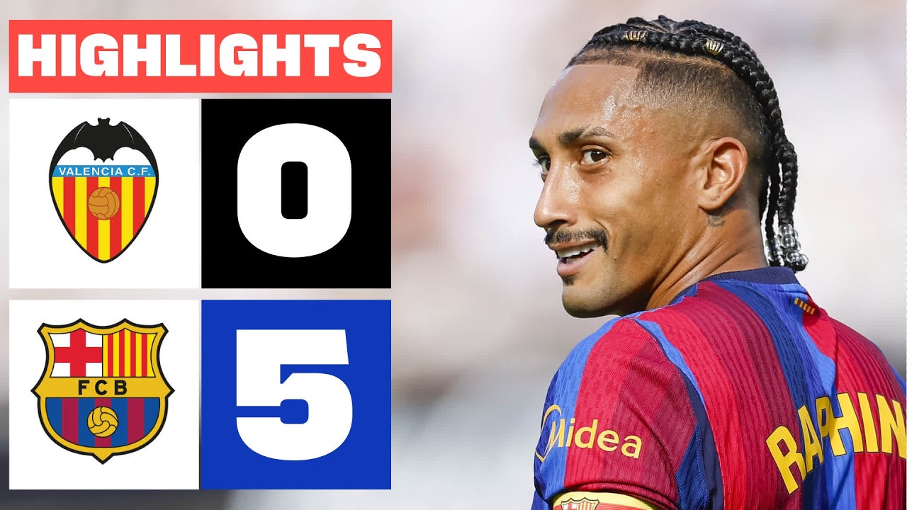 VALENCIA CF 0 - 5 FC BARCELONA | RESUMEN LALIGA EA SPORTS