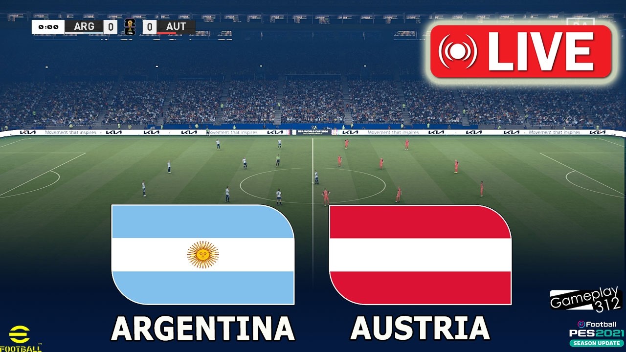 eFootball PES 21 : ARGENTINA vs AUSTRIA | Video Game SImulation