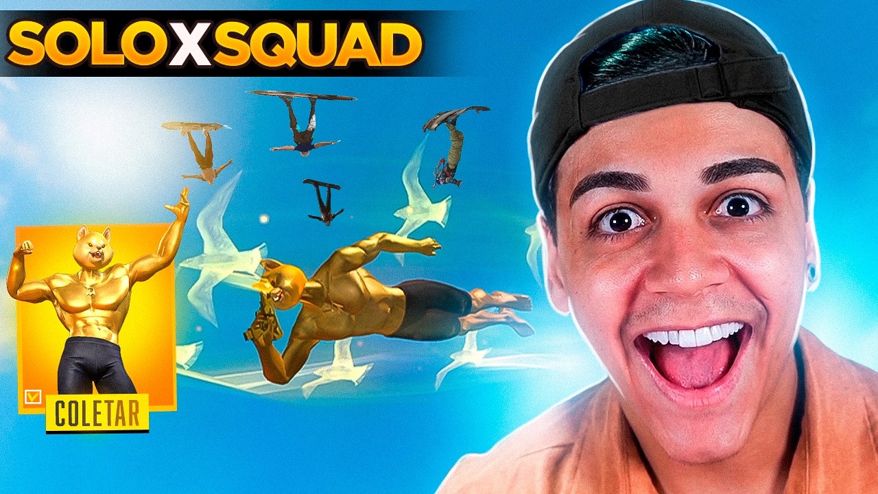 CACHORRÃO NO RUSH FRENÉTICO SOLO VS SQUAD!! FREE FIRE