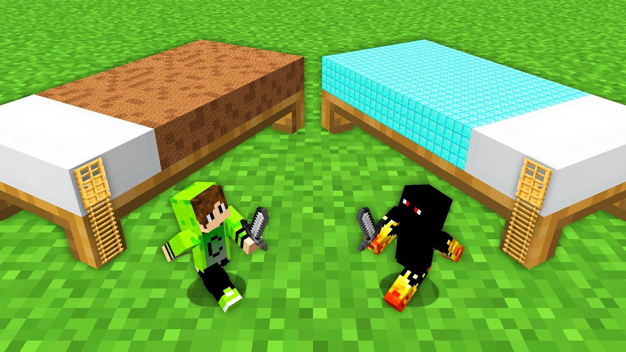 Base na Cama de NOOB vs PRO no Minecraft!
