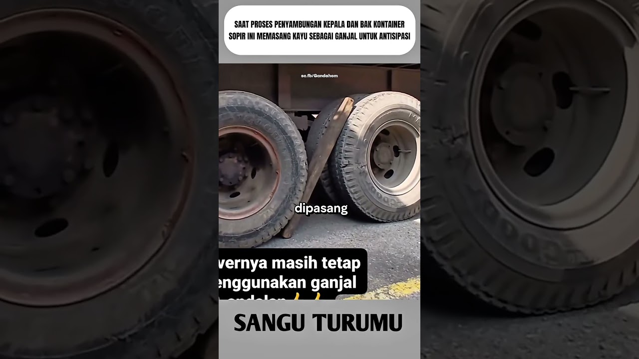 Sopir kontainer ini memasang kayu di tengah-tengah ban untuk antisipasi #shorts