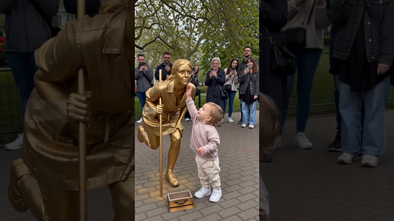 The Most Wholesome Moment Youll See Today Golden Statue vs Toddler​#CuteBaby​#BabyLife​#ToddlerLife​