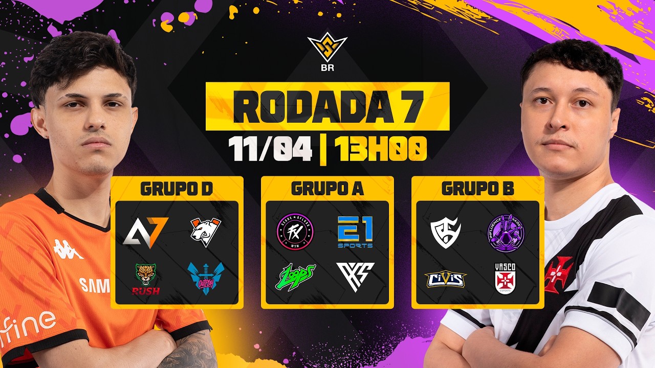 🚨FFWS BR 🏆 RODADA 7 - GRUPOS D, A e B | FREE FIRE AO VIVO🚨 #freefire