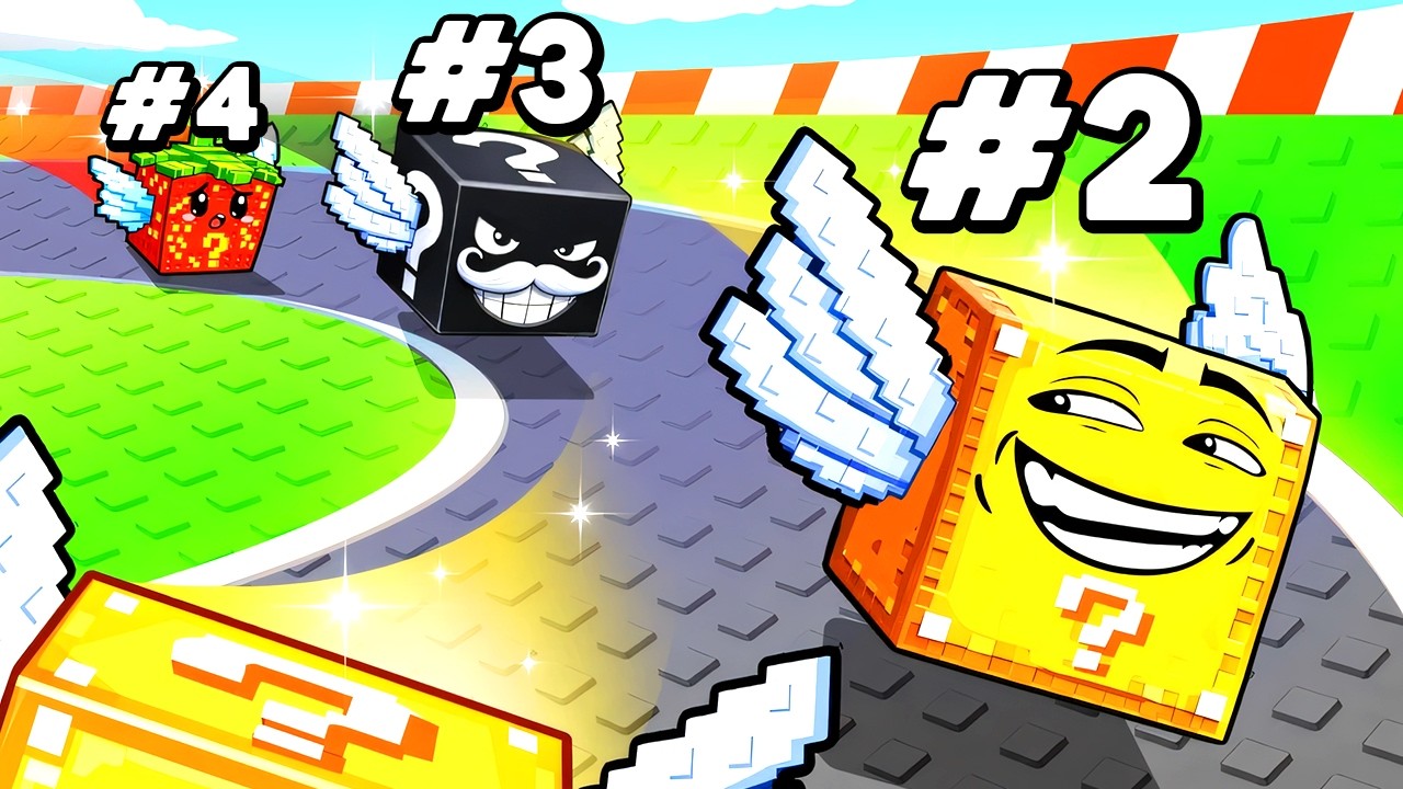 PRIMEIRA VEZ NO CORRIDA DE LUCKY BLOCK COM ROBUX INFINITO ATIVADO NO ROBLOX 🤑