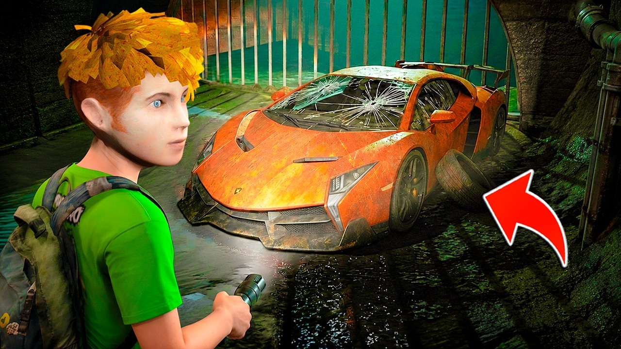 CRIANÇA ENCONTROU UMA LAMBORGHINI ABANDONADA NO ESGOTO DO GTA 5!😱