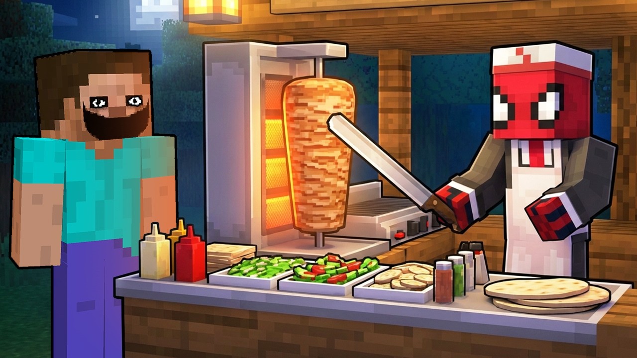 Minecraft AMA Gece 3'te Restoran Kurduk