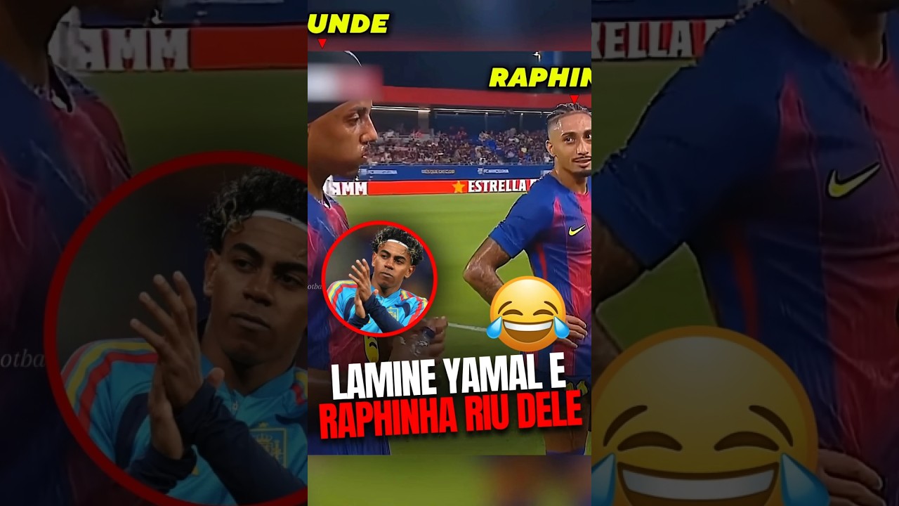 YAMAL NÃO AGUENTOU SEGURAR A RISADA 😂🔥 #futebol #lamineyamal #raphinha