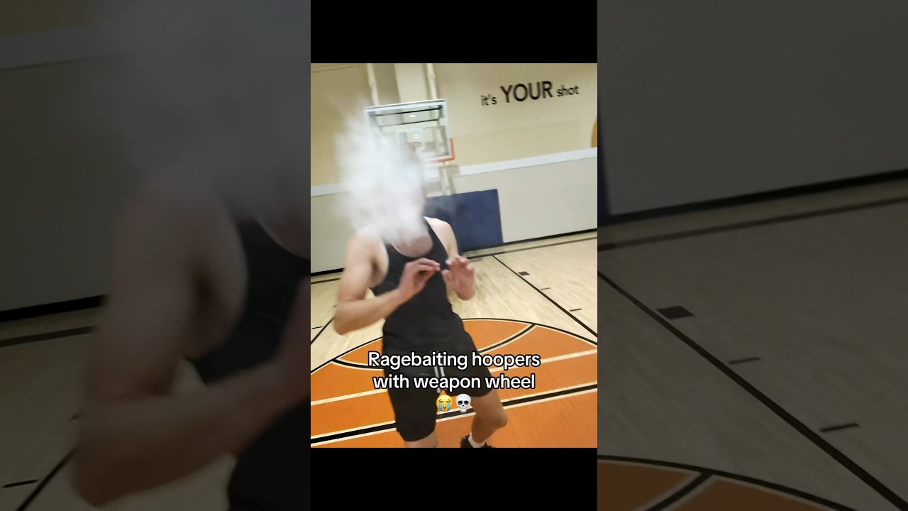 Ragebaiting Basketball Hooper with weapon wheel #shorts #basketball #sports #viral #hoops