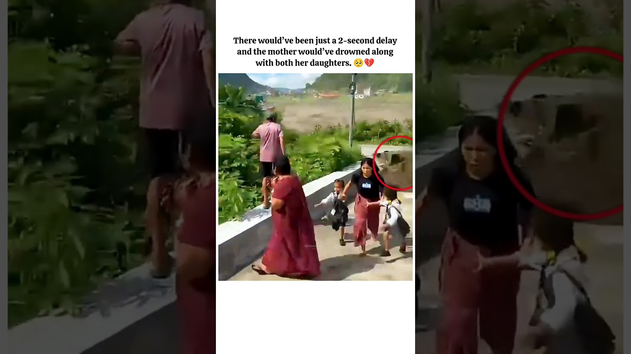 a mother protected her daughter just by 2 seconds 🥺💔 #shorts #shortsfeed #viralvideo