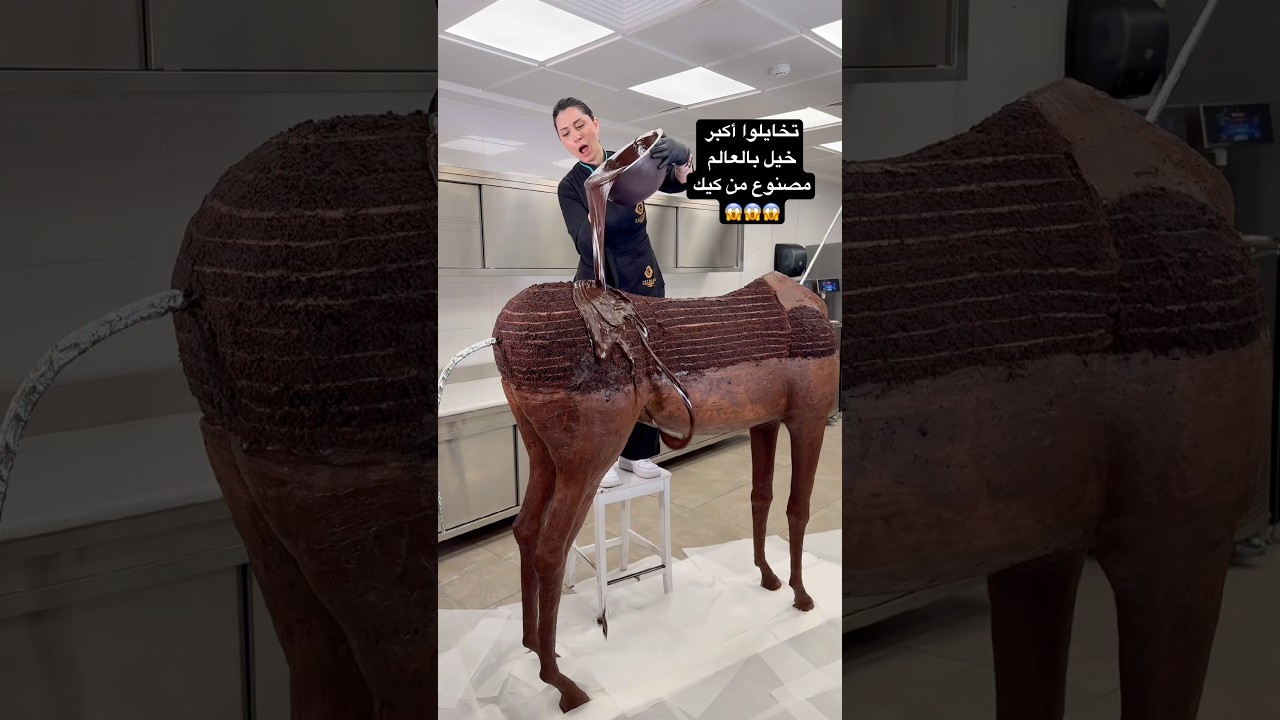 Giant horse made out of cake travelled from Jeddah to Riyadh #horserace