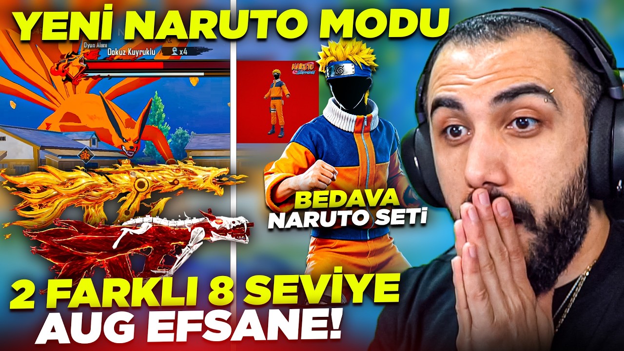 YENİ NARUTO MODU GELDİ! 😱 8 SEVİYE DOKUZ KUYRUK AUG VE BEDAVA NARUTO SETİ EFSANE! PUBG Mobile