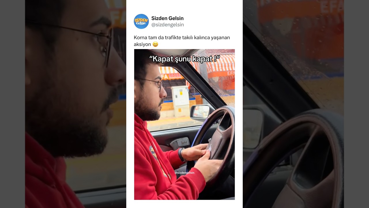 Korna tam da trafikte takılı kalınca yaşanan aksiyon 😄