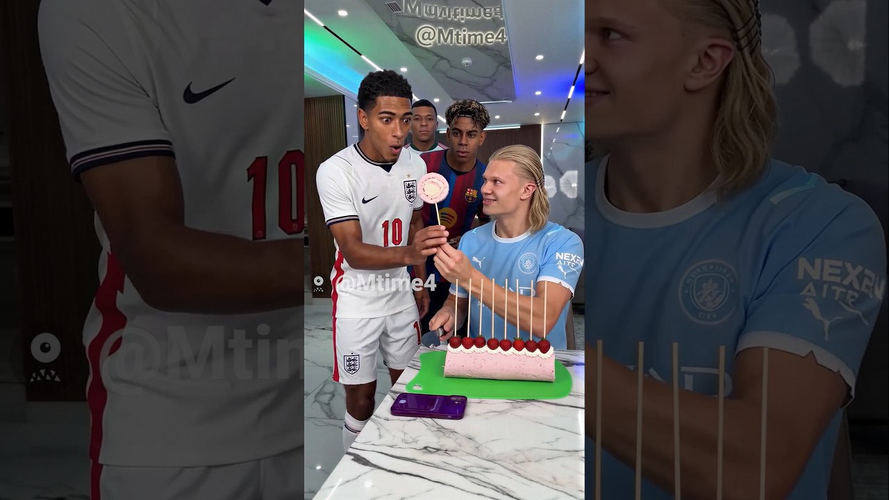 Bellingham, Yamal and Mbappé Couldn’t Resist Haaland’s Treat 😂🍰 #parody #football #haaland