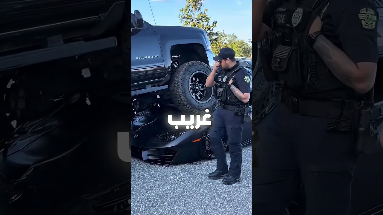 حادث شاحنة فوق لامبورجيني 😨!