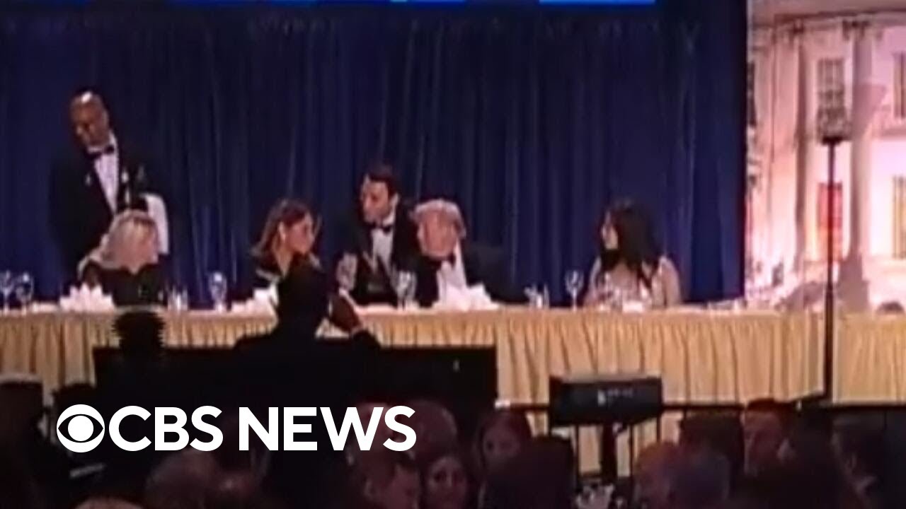 Watch: Moment Trump is evacuated from White House Correspondents' Dinner due to shooting