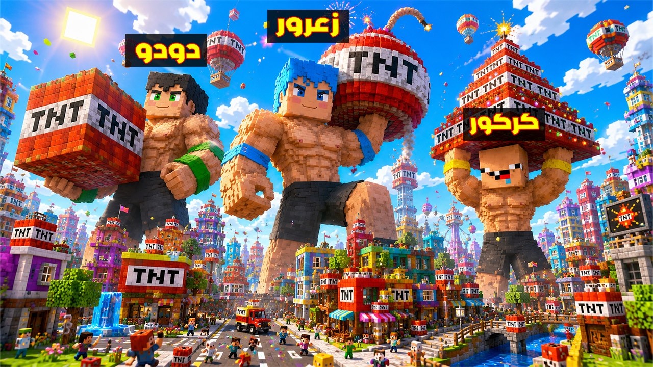فلم ماين كرافت : زعرور العملاق يفجر اكبر مدينة مع اكبر متفجرة في العالم 🔥😂
