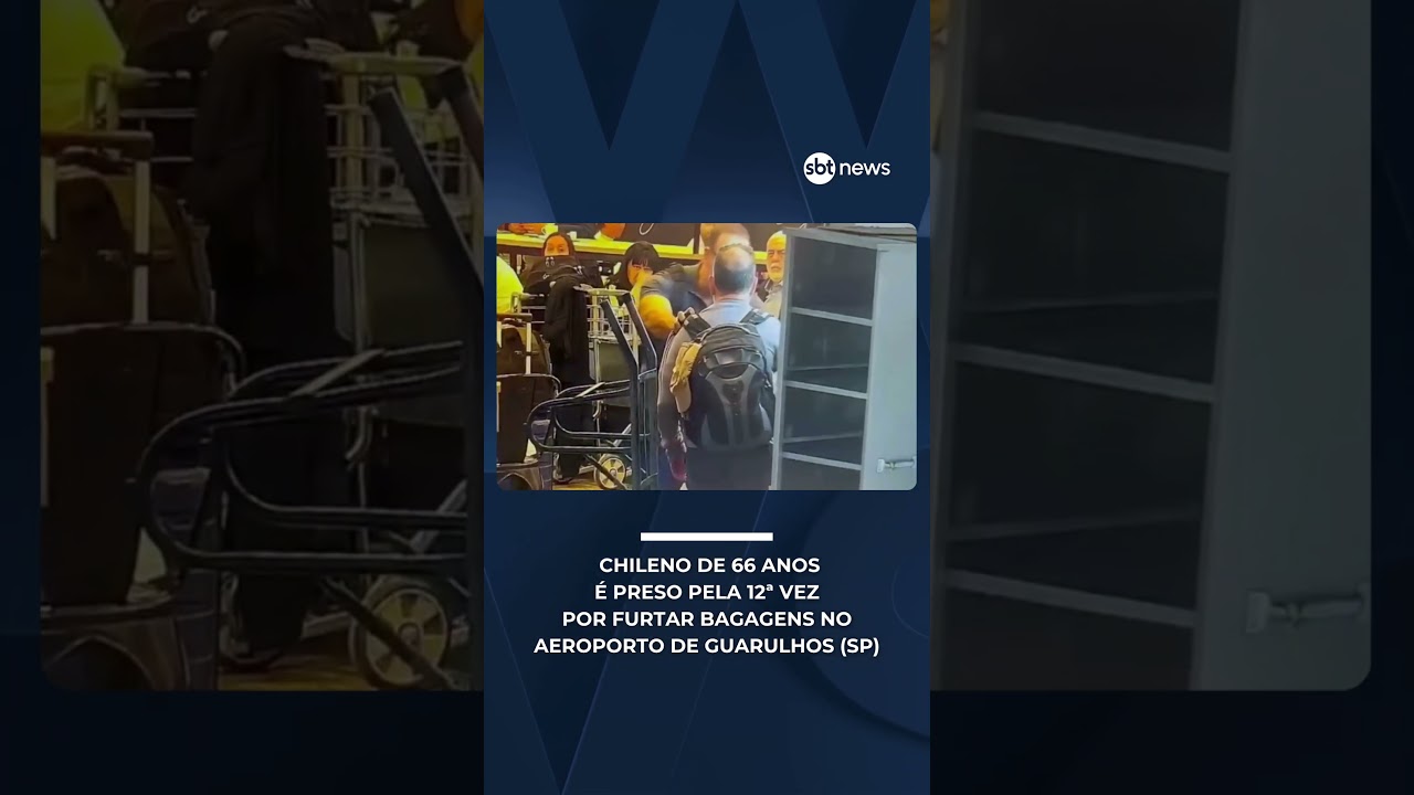 Chileno de 66 anos é preso pela 12ª vez por furtar bagagens no Aeroporto de Guarulhos | #SBTBrasil