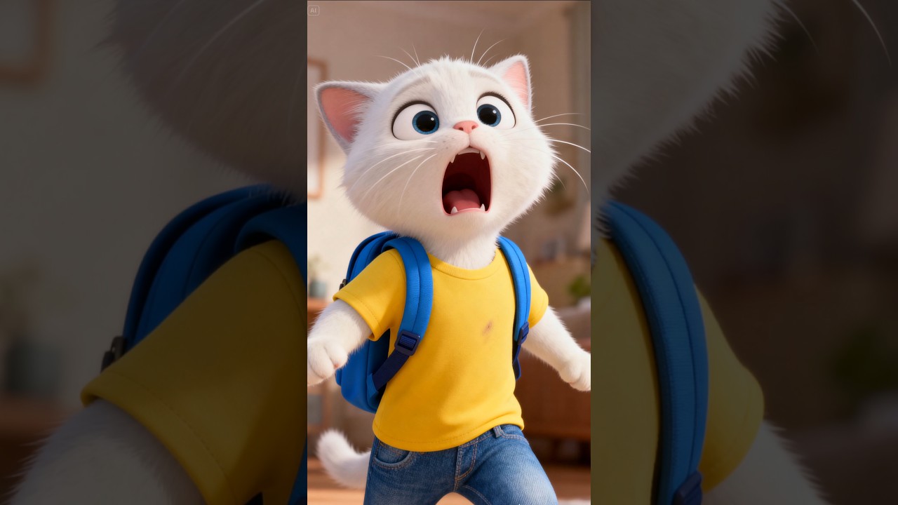 شوفوا إيه الي حصل للقط كريم  بعدما رجع من المدرسة 😱