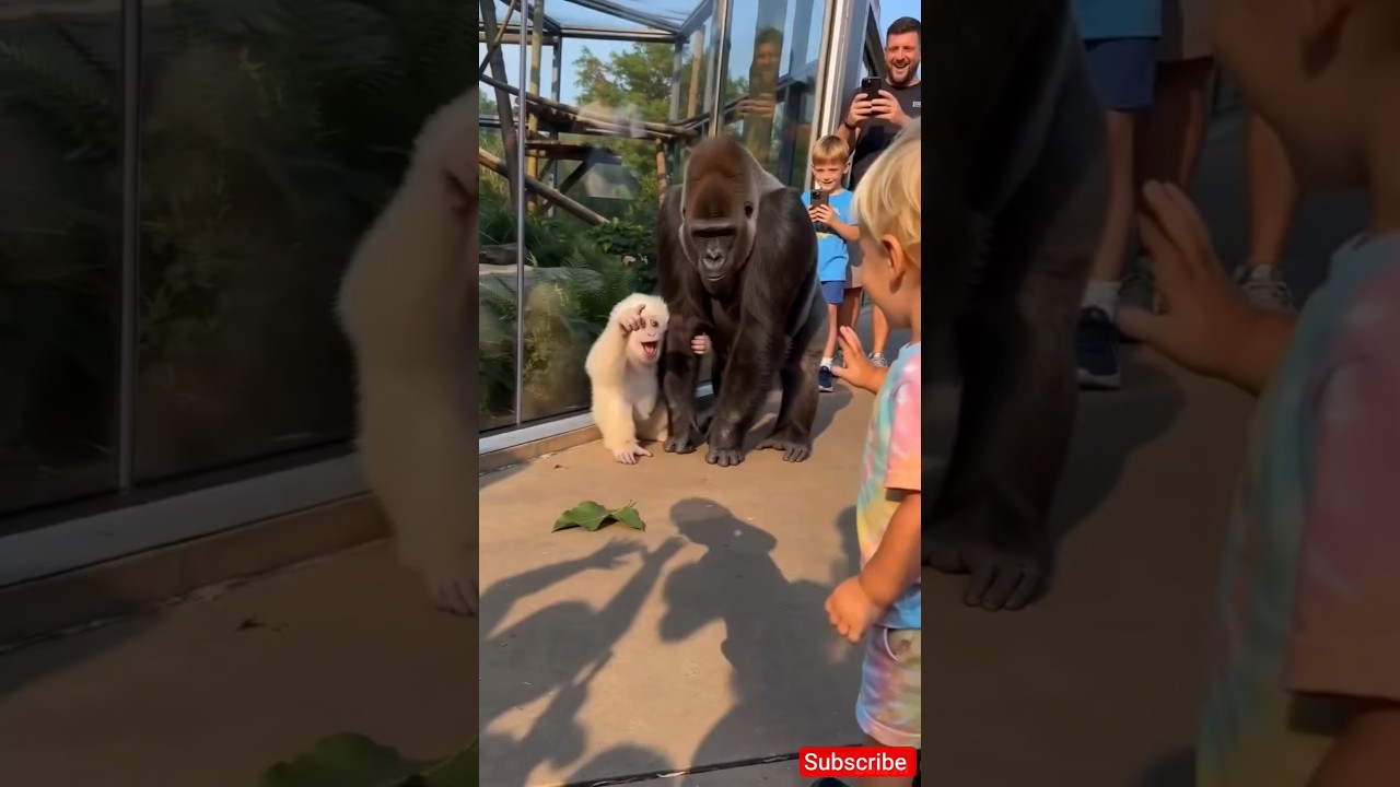 This Baby Gorilla Tried to Feed a Shadow❤️😂#gorillafinnyvideo #gorillafunnymoment