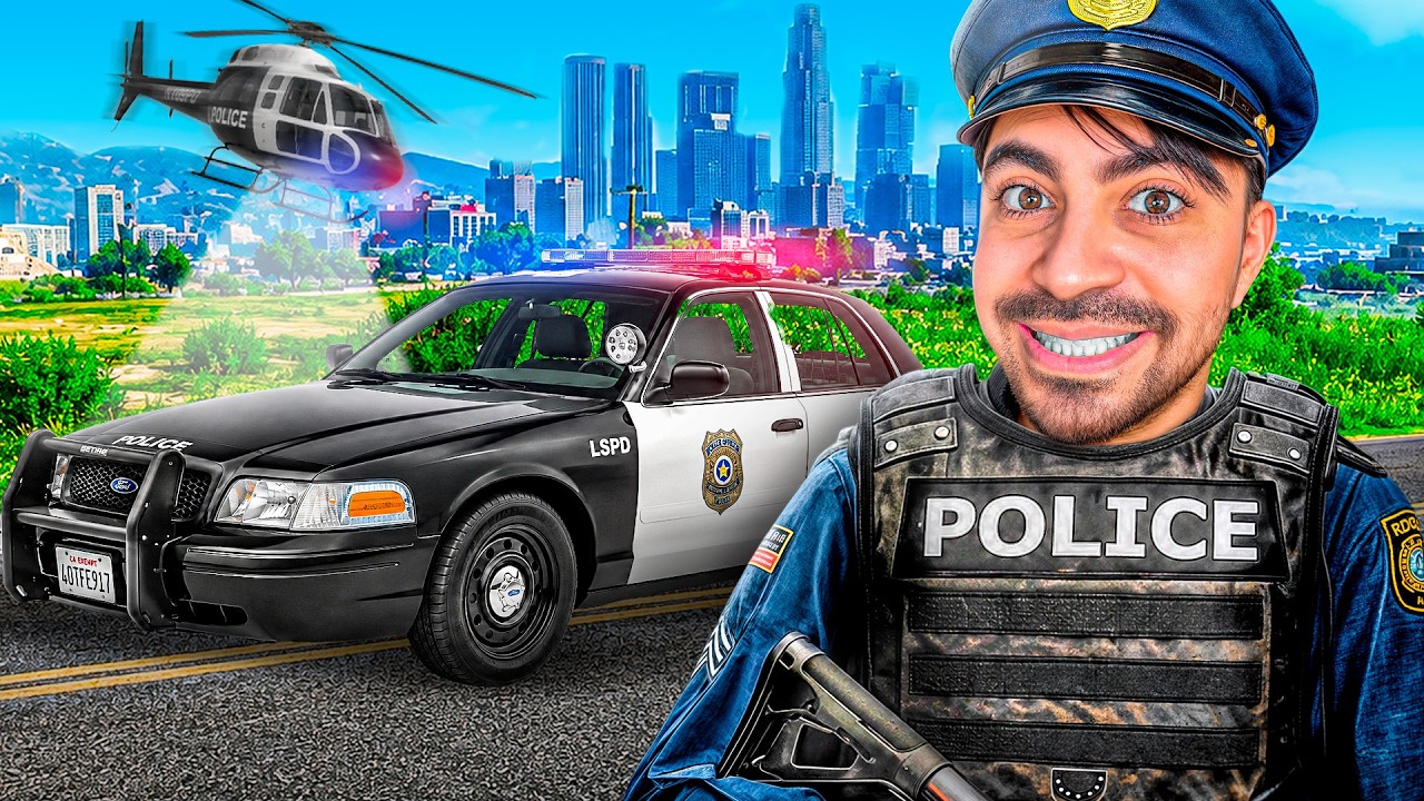 قراند 5 محاكي الشرطة -مطاردة سيارة فيراري مستحيلة - GTA V