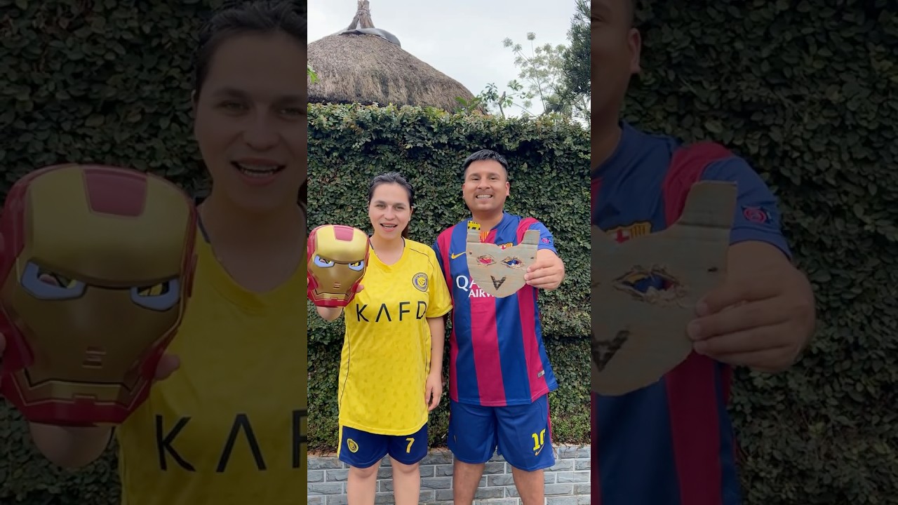 Ronaldo disdains Messi's Superman mask.