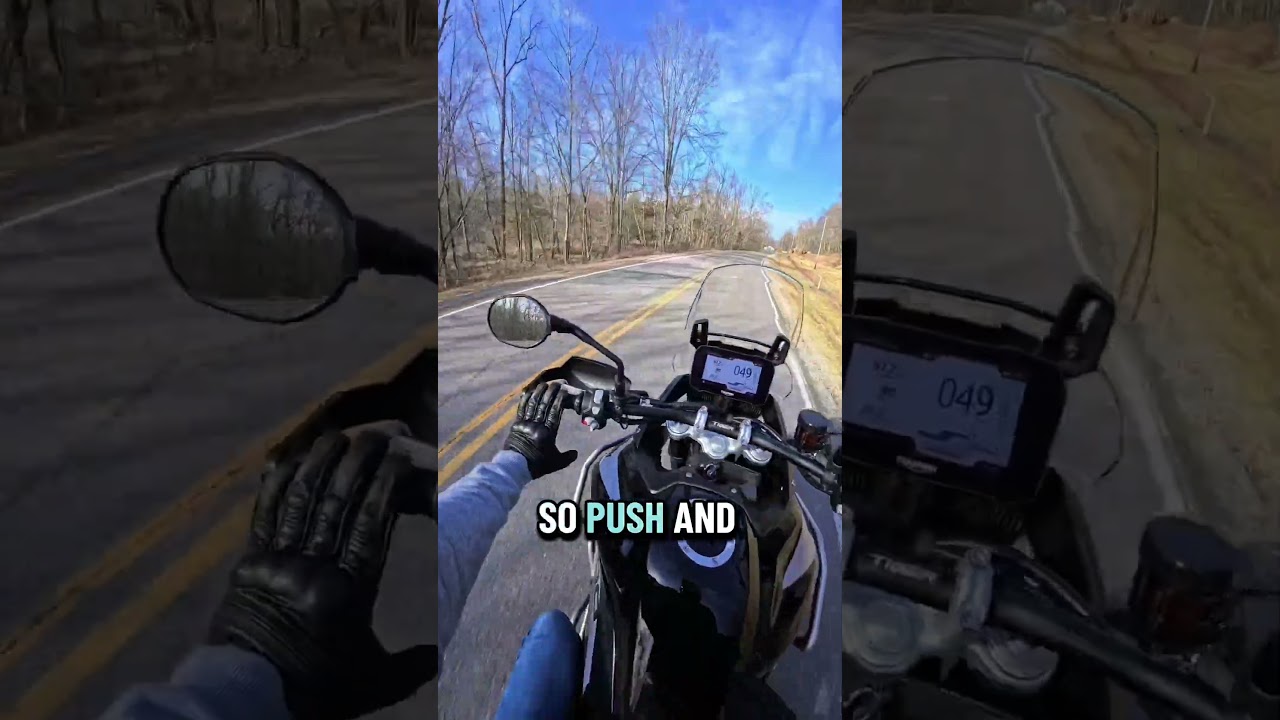 Countersteering on a motorcycle: Push left to go left, push right to go right. #biker #motorcycle