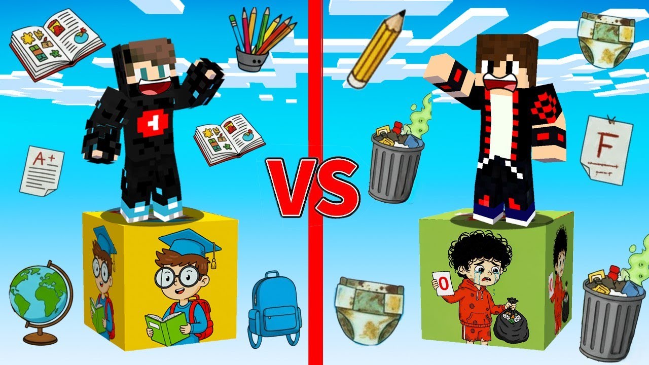 ماين كرافت : حـرب حظ الطلاب ولكن الشاطر ضد الكسلان !!؟ 🔥😱