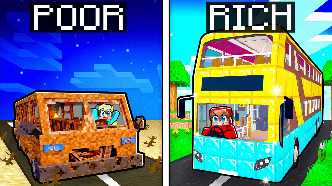 POOR vs RICH Bus Battle in Minecraft!