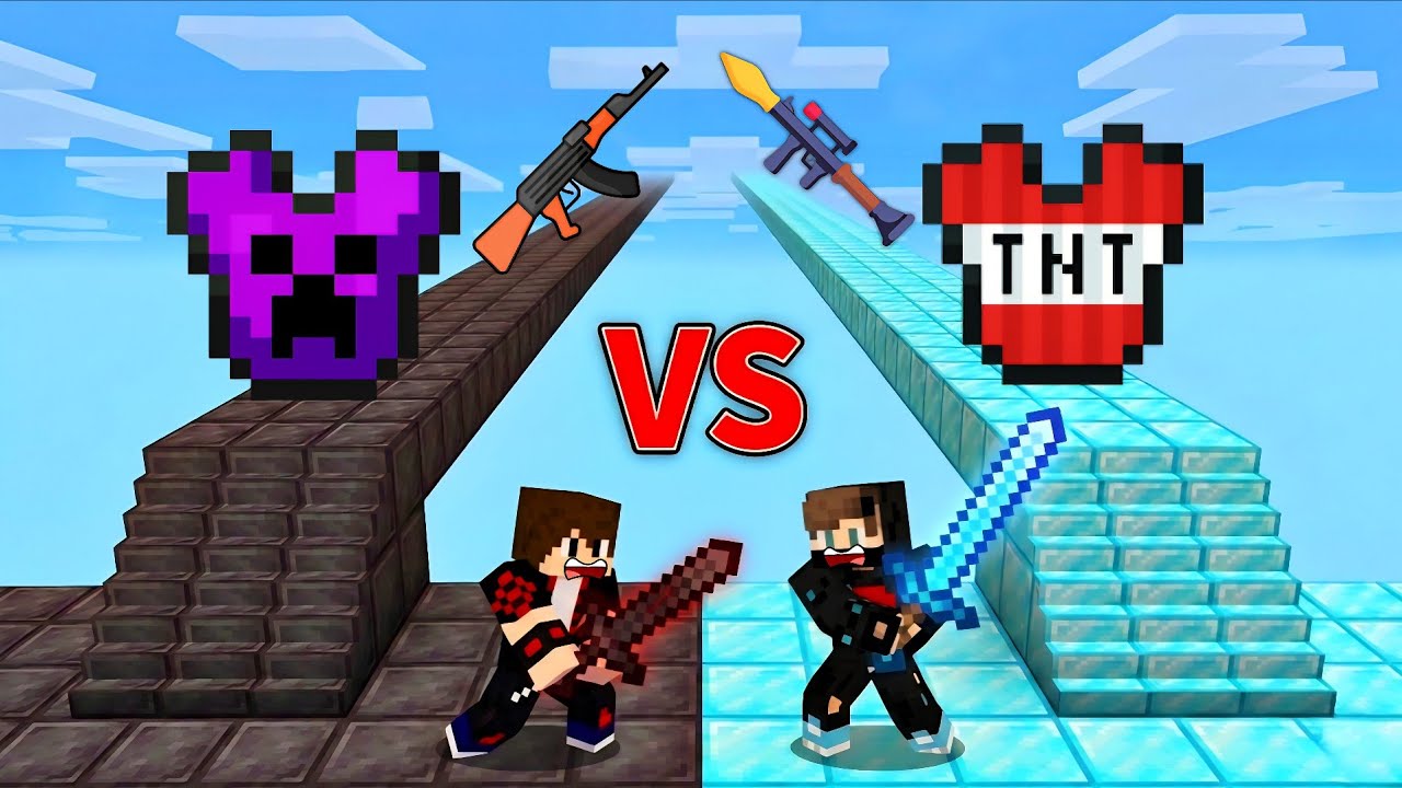 ماين كرافت : حـرب طريق حظ الدروع ولكن الدايموند ضد النذرايت !!؟ 🔥😱