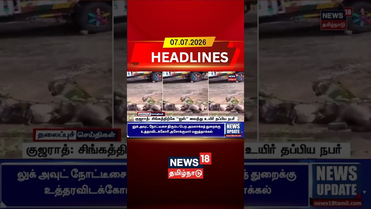 Gujarat | Lion | Lion Attack | Survival Story | குஜராத்:சிங்கத்திற்கே "ஐஸ்" வைத்து உயிர் தப்பிய நபர்