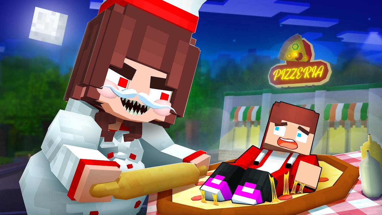 JJ's Girl Papa Pizza EAT JJ ?! - Maizen Minecraft Animation