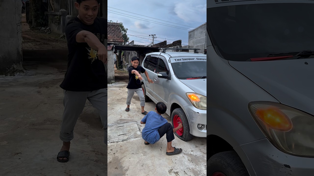 Fahmi kempesin ban mobil mas preman #shorts #minivlog #comedy #sidoii