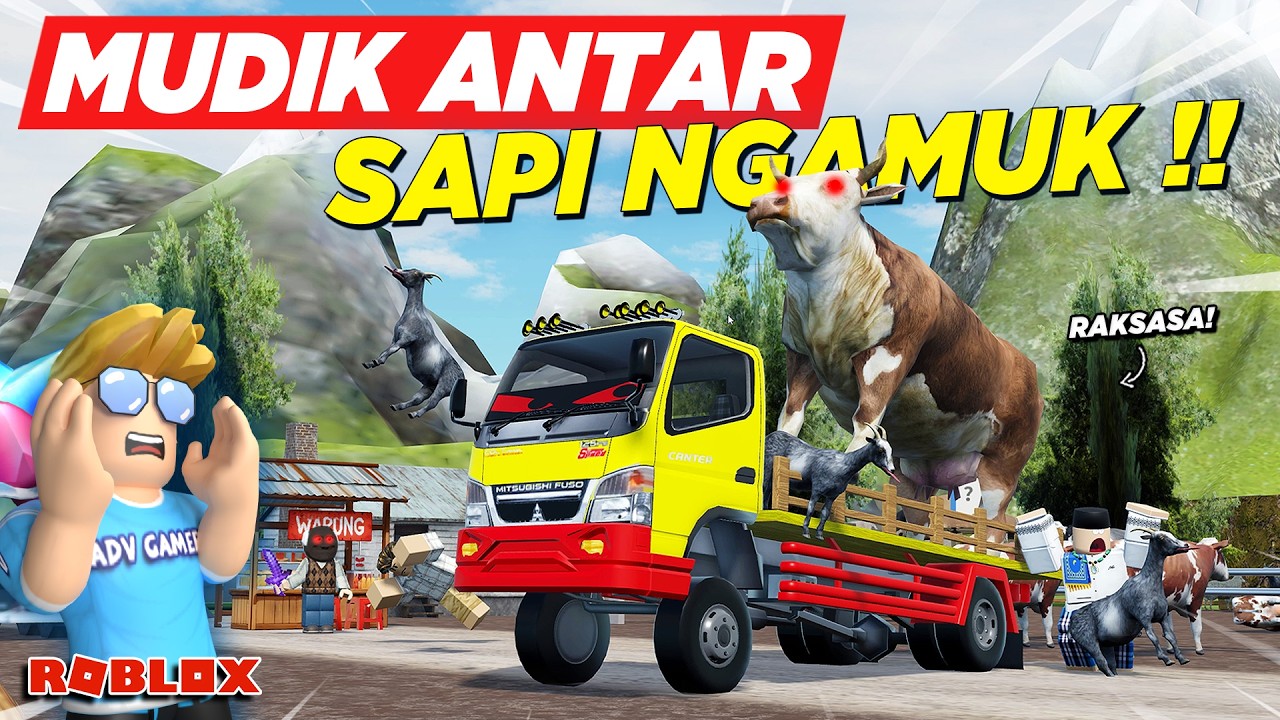 MUDIK LEBARAN ANTAR SAPI RAKSASA NGAMUK KE DESA KAKEK TRUK VIRAL !! RDID ROLEPLAY FILM - Roblox