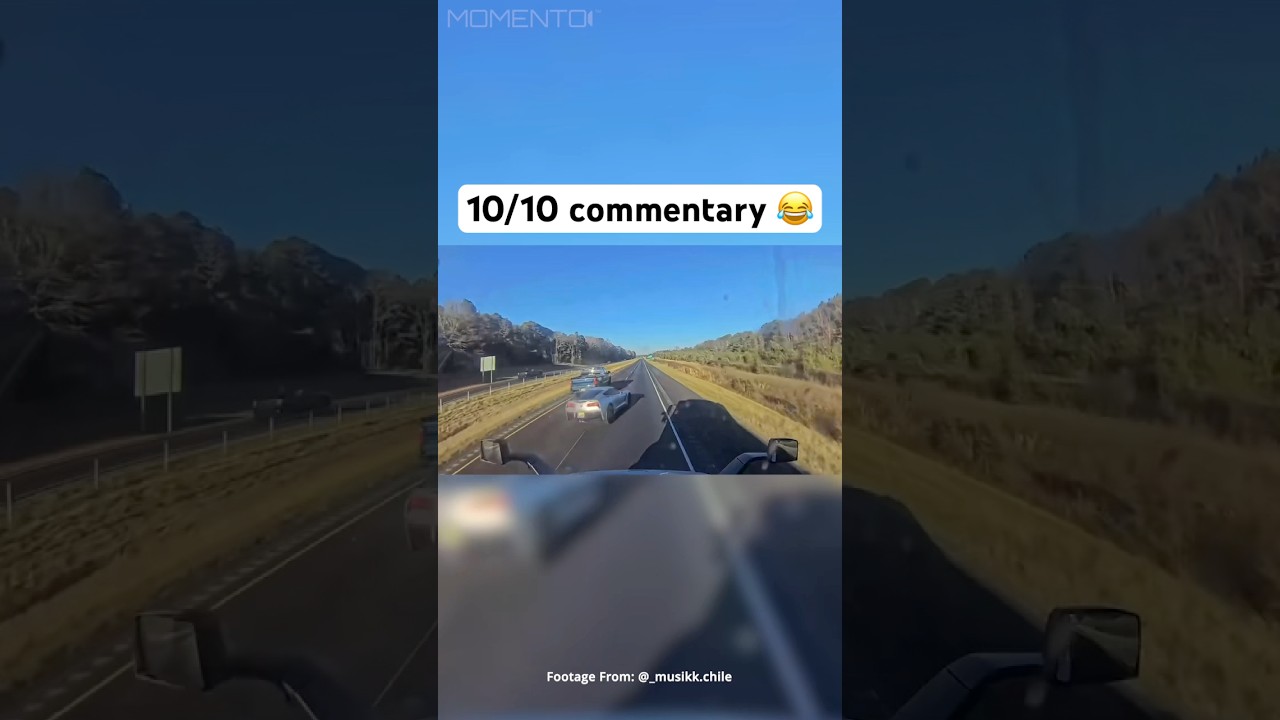 Trucker SAVED The Corvette on the Freeway! 😲 #dashcam #truckers - Published by Momento