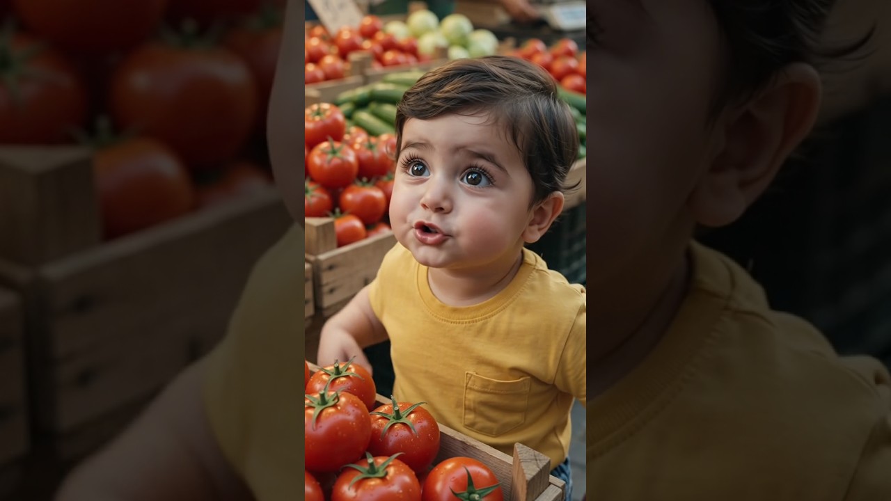 🍅😂 الطفل سأل الطماطة: تضحكين لو لا؟! 🤣 | طفل عراقي مضحك #babyshorts#funnycomedy #10millionview #iraq