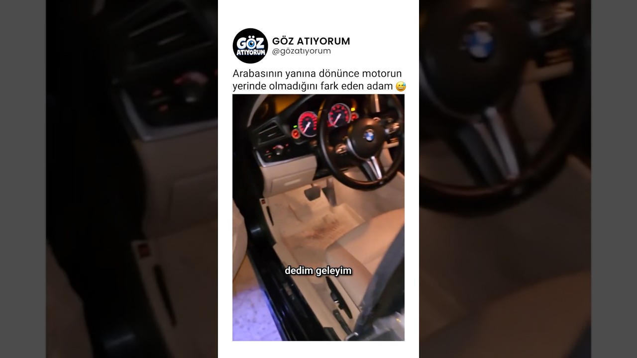Arabasının yanına dönünce motorun yerinde olmadığını fark eden adam 😅