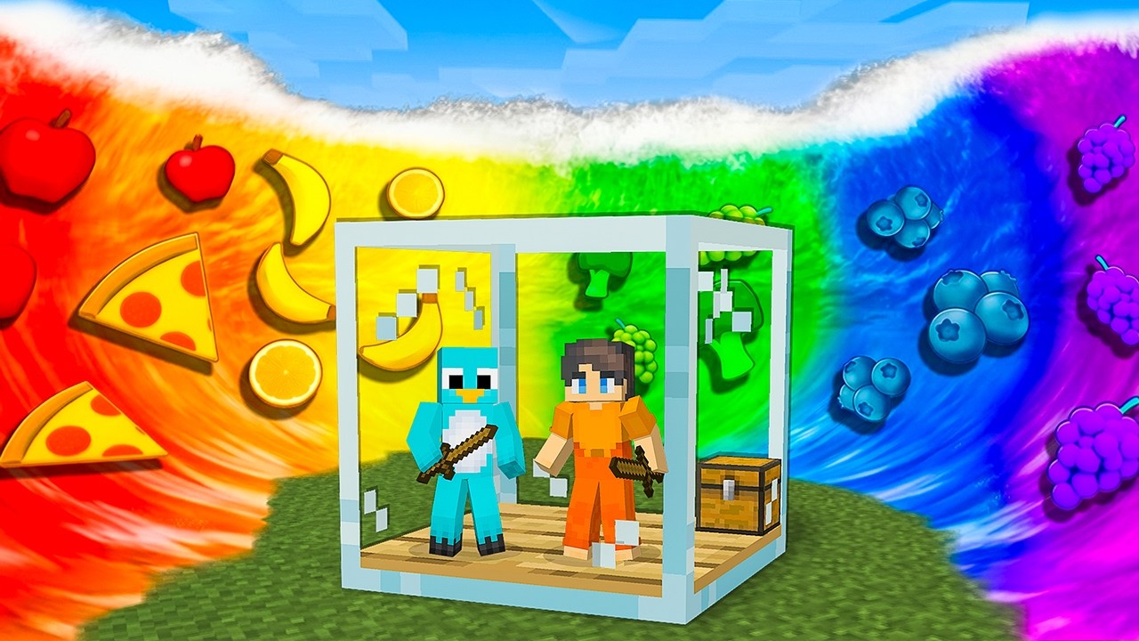 FOOD TSUNAMI vs DOOMSDAY Glass Bunker in Minecraft