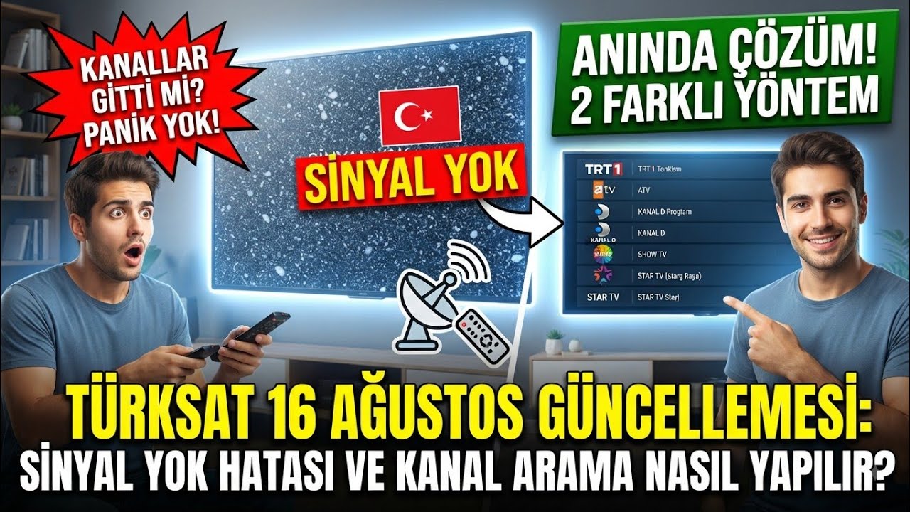 Kanallar Turksat 3A'dan 4A Geçiyor, Türksat TKGS & Manuel Güncelleme Nasıl Yapılır? ( 2 dk. Kurulum)