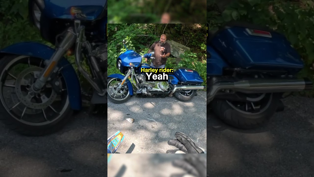 Biker Crashes On Brand New Harley