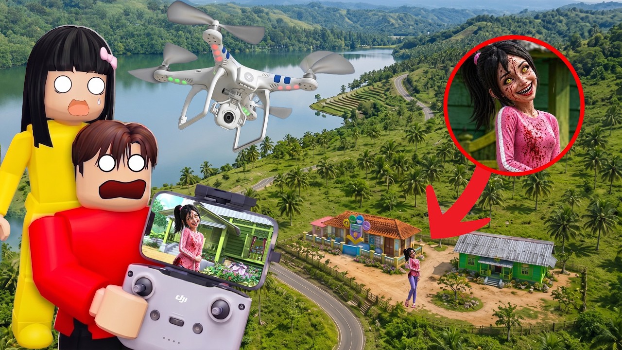 Yuta Mio Panik Drone Merekam Penampakan KAK ROS EXE Di Rumah Upin Ipin | ROBLOX