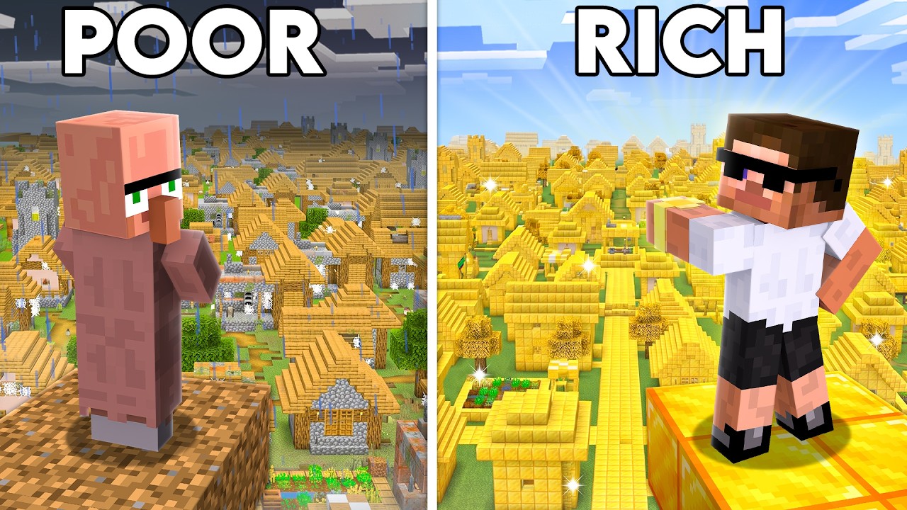 I Transformed Poor Village to Rich in Minecraft...