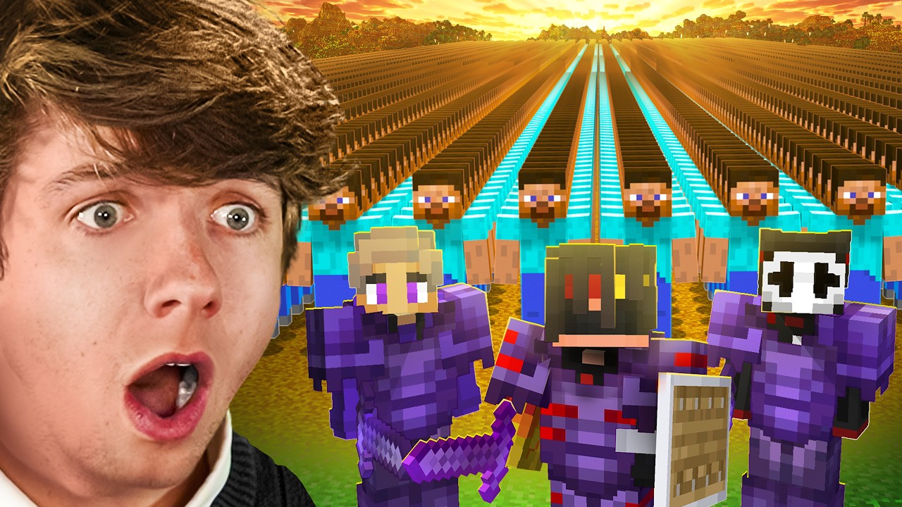 1000 Hunters vs Minecraft's Deadliest Players