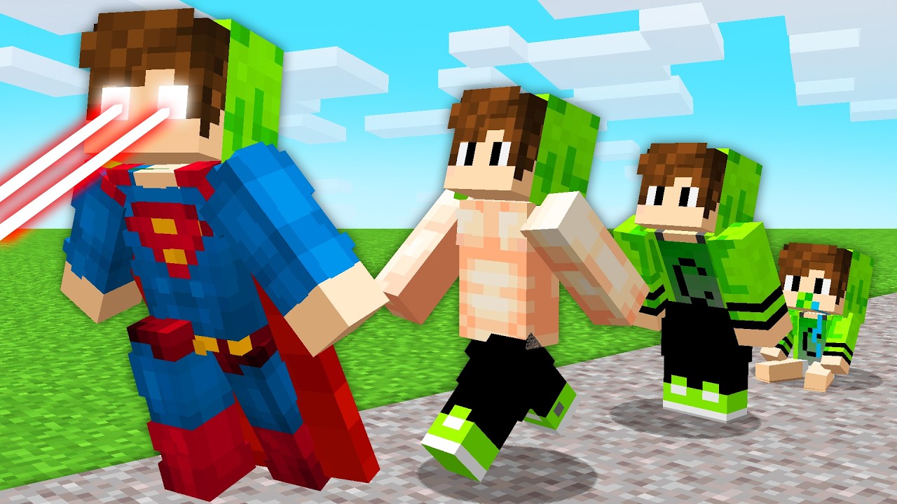 EVOLUI de BEBÊ até SUPER HEROI no Minecraft