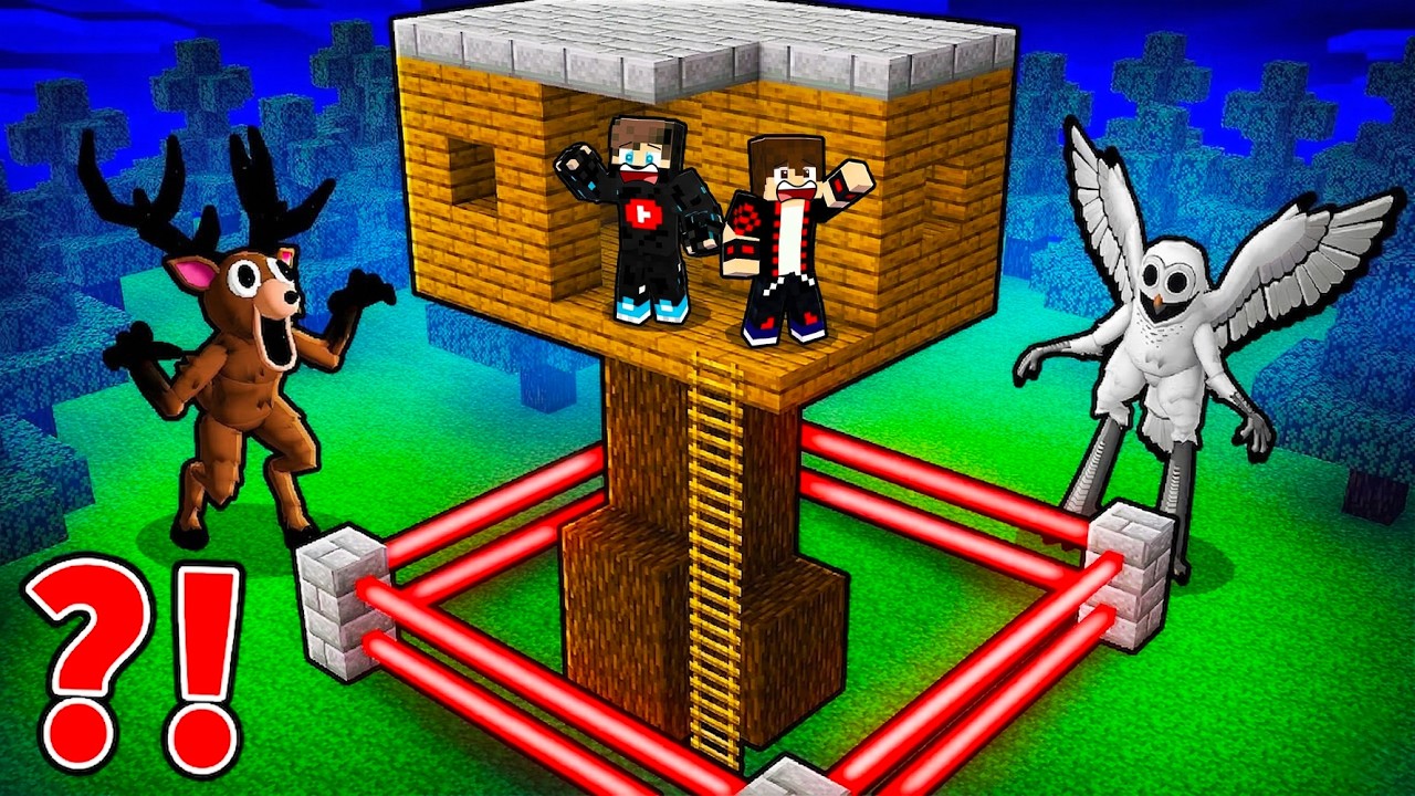 ماين كرافت : حماية بيت الرعب من الوحوش المرعبين ولكن صديقي غدرني !!؟ 🔥😱