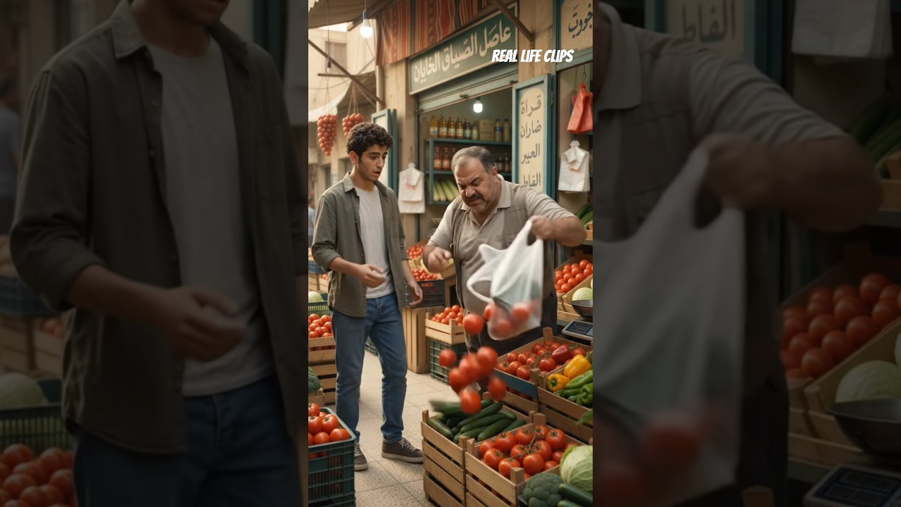 الخضرجي قلبها عليه فجأة 😂🔥 #ضحك #كوميديا #مضحك #shorts