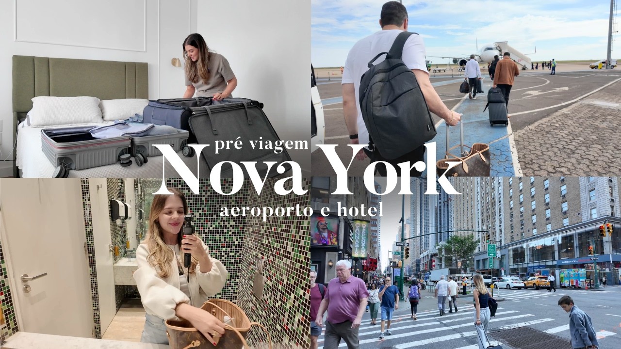 Vlog viagem para Nova York, arrumando as malas, aeroporto e tour pelo quarto do hotel