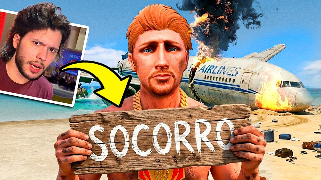 Sobrevivi a um ACIDENTE de AVIÃO na ILHA DESERTA! (GTA 5 RP)