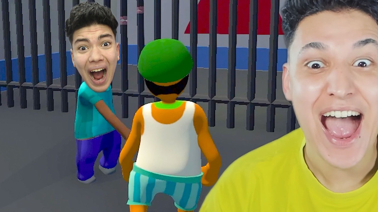 الهروب من السجن مع عبدة 🤣 لازم نحل اللغز !! human fall flat
